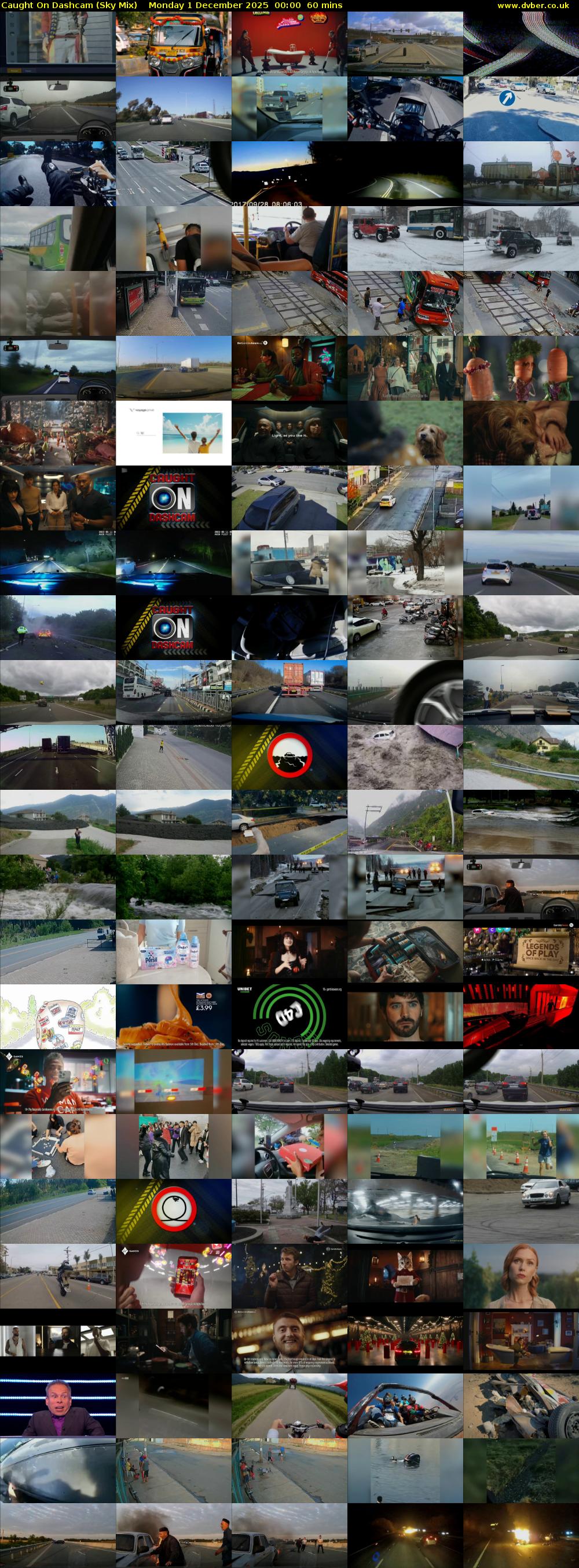 Caught On Dashcam (Sky Mix) Monday 1 December 2025 00:00 - 01:00