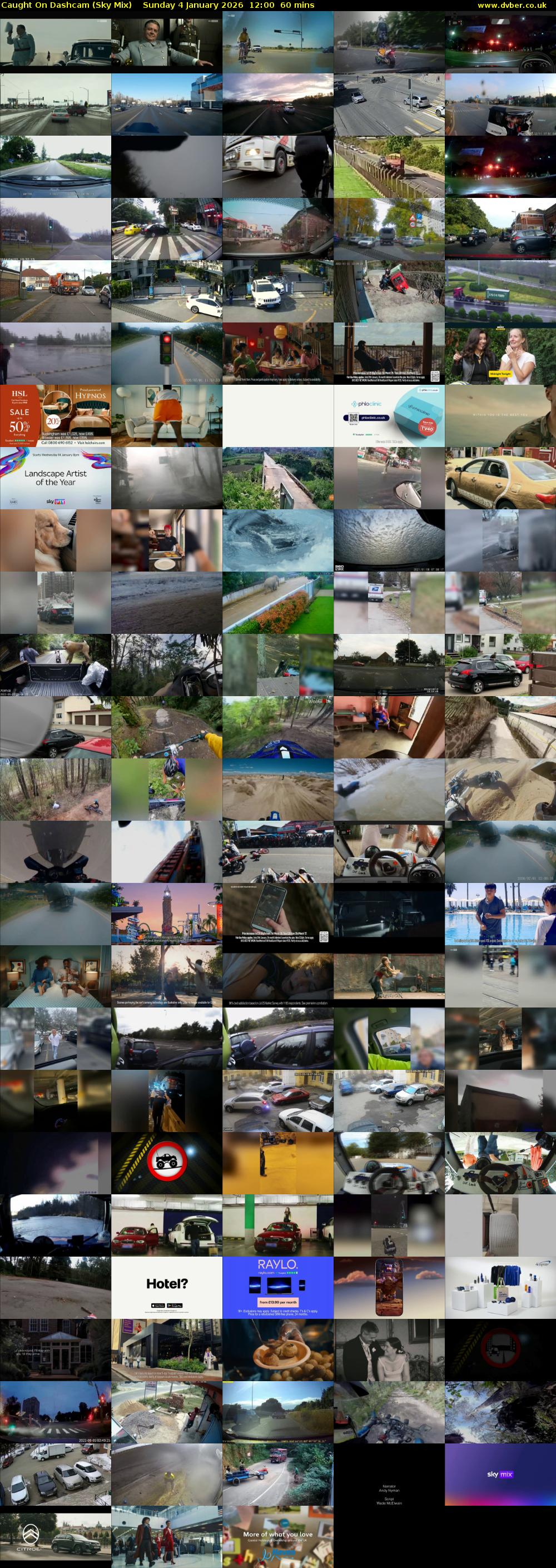 Caught On Dashcam (Sky Mix) Sunday 4 January 2026 12:00 - 13:00