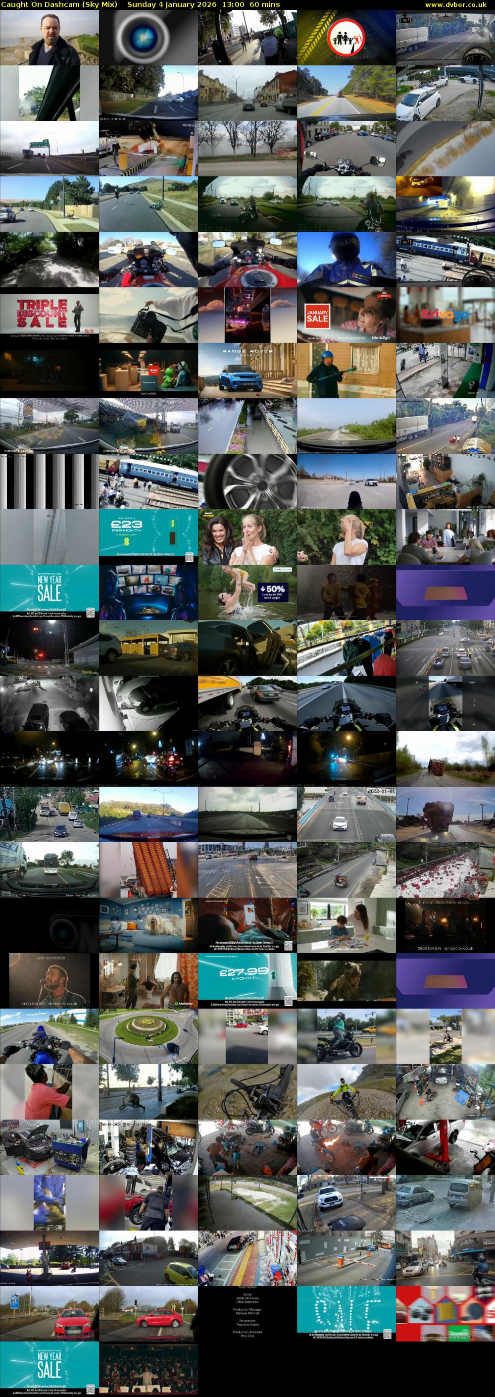 Caught On Dashcam (Sky Mix) Sunday 4 January 2026 13:00 - 14:00
