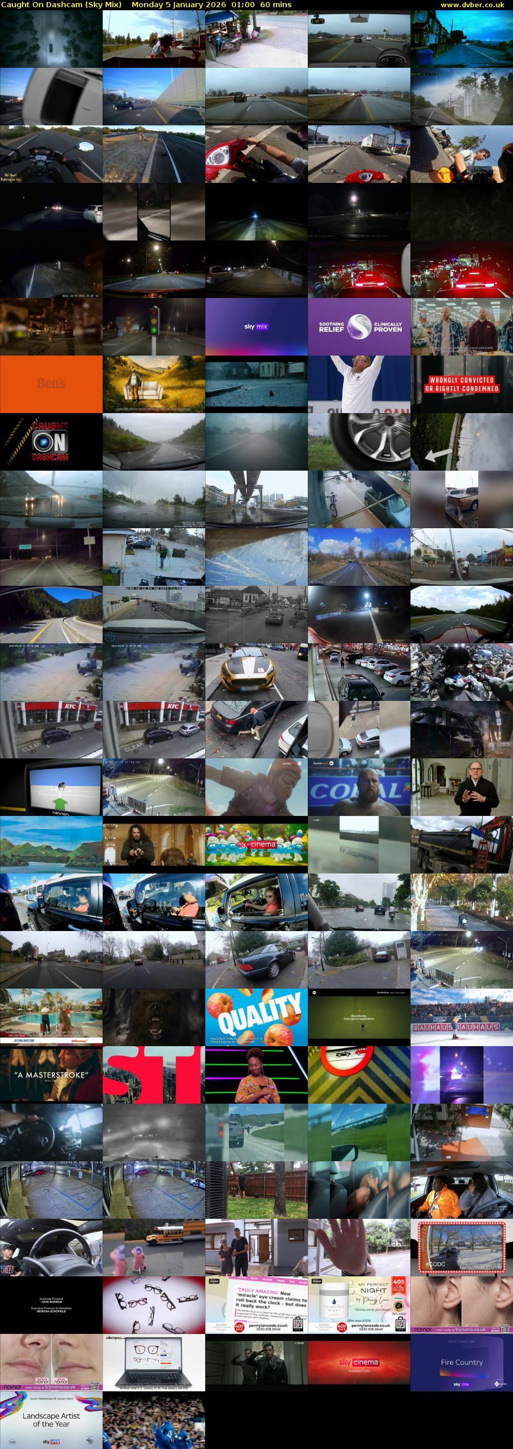 Caught On Dashcam (Sky Mix) Monday 5 January 2026 01:00 - 02:00