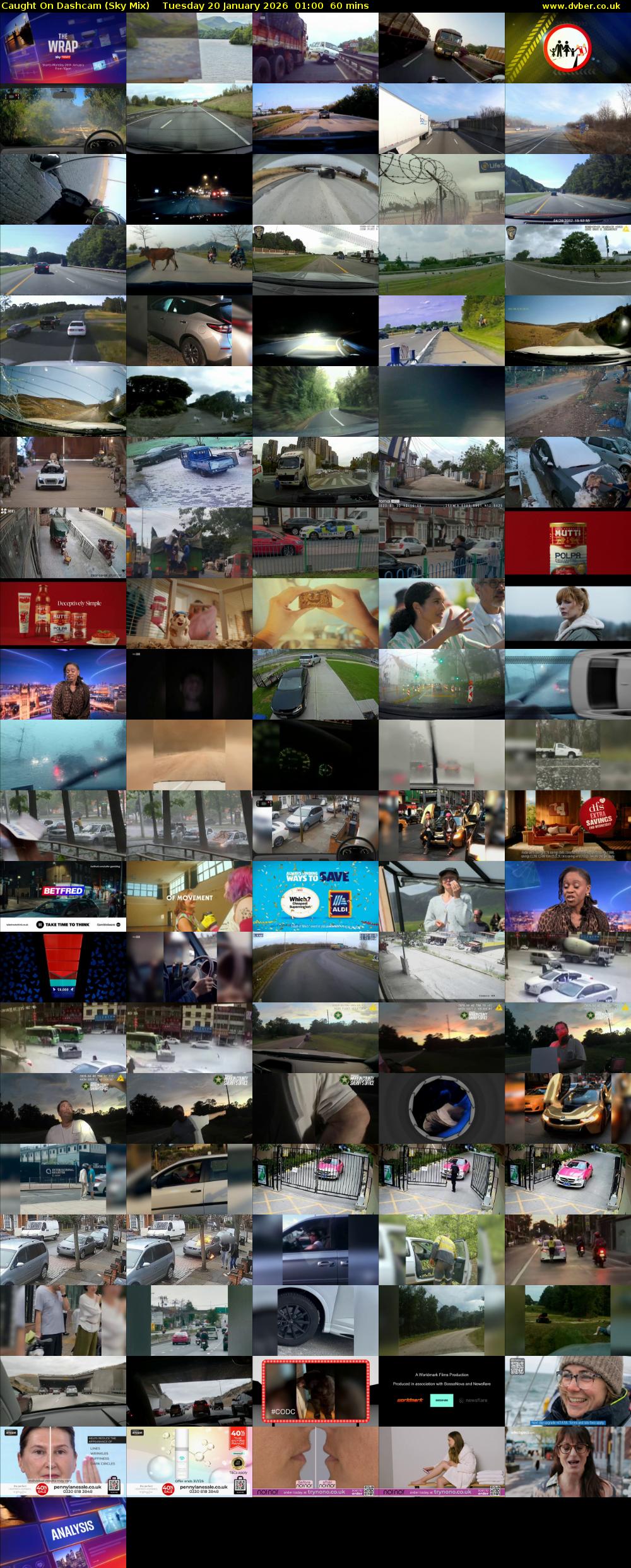 Caught On Dashcam (Sky Mix) Tuesday 20 January 2026 01:00 - 02:00