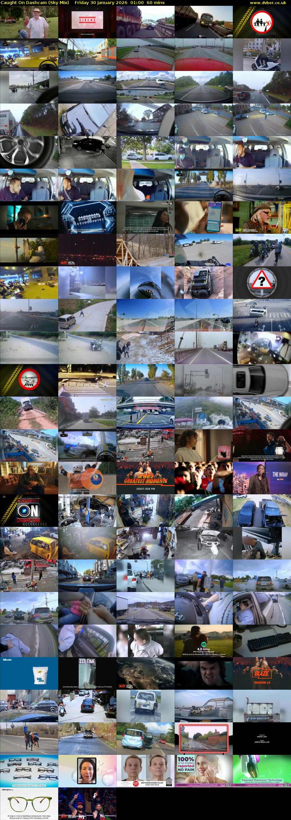 Caught On Dashcam (Sky Mix) Friday 30 January 2026 01:00 - 02:00