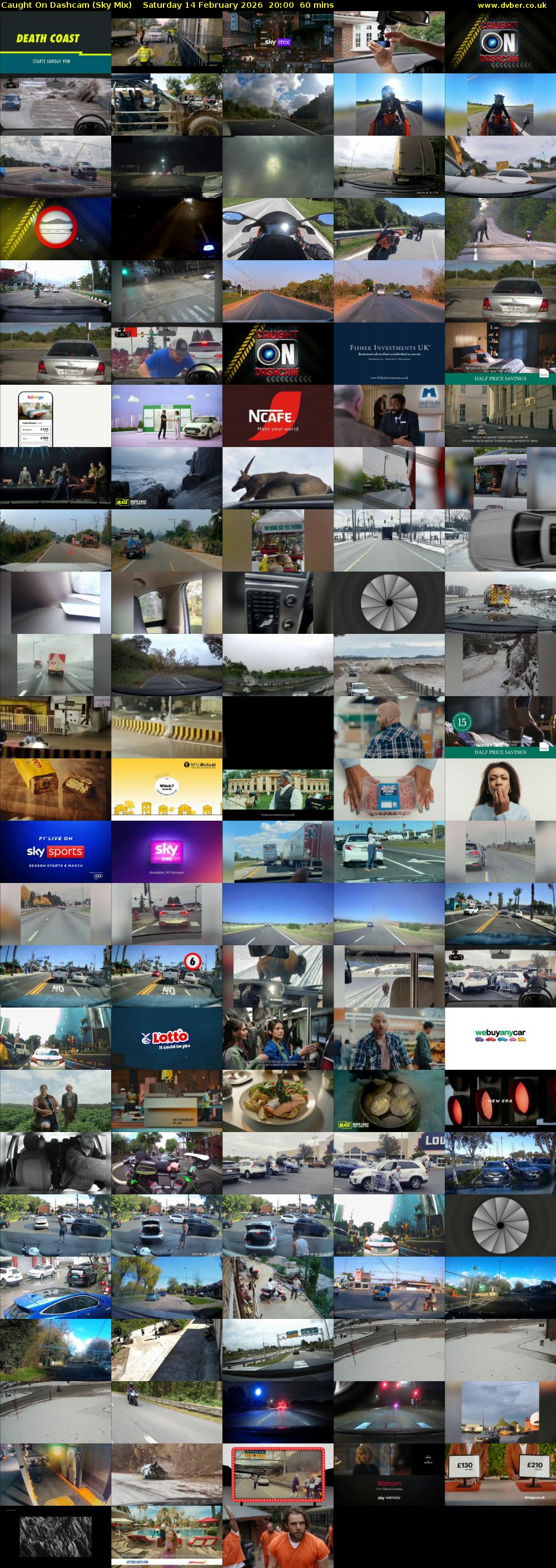 Caught On Dashcam (Sky Mix) Saturday 14 February 2026 20:00 - 21:00