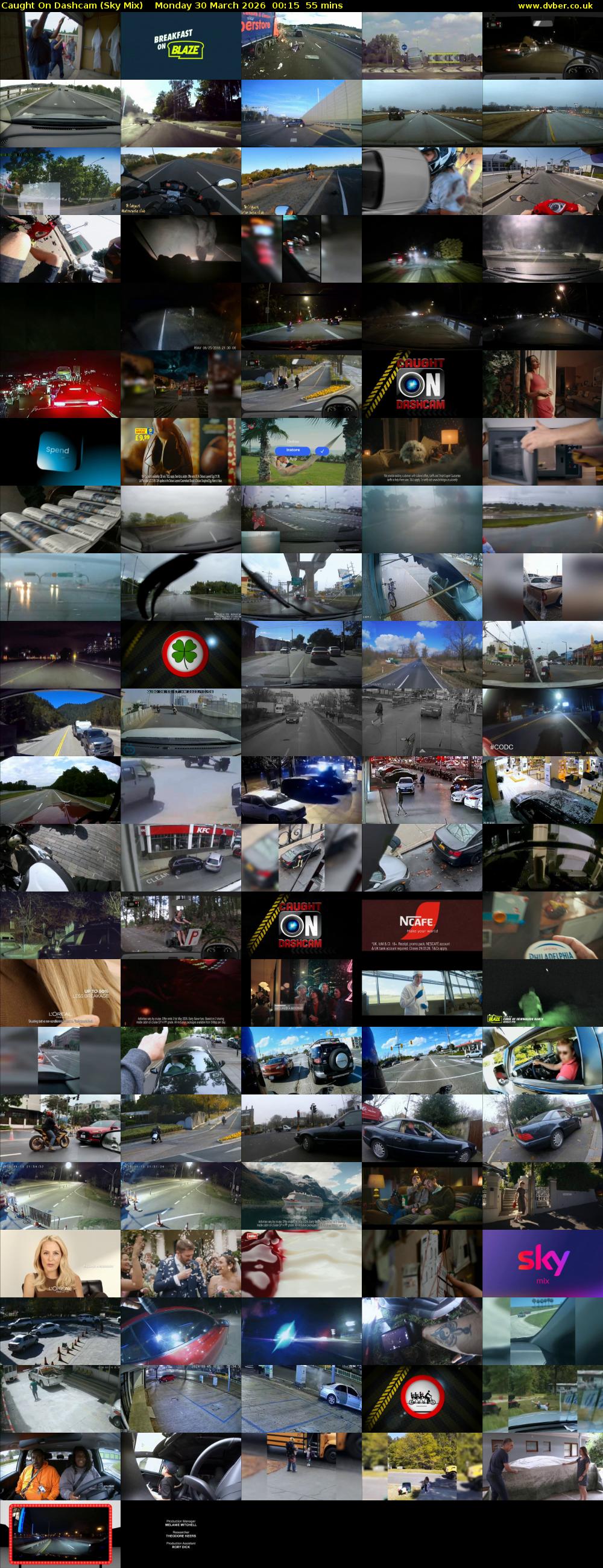 Caught On Dashcam (Sky Mix) Monday 30 March 2026 00:15 - 01:10