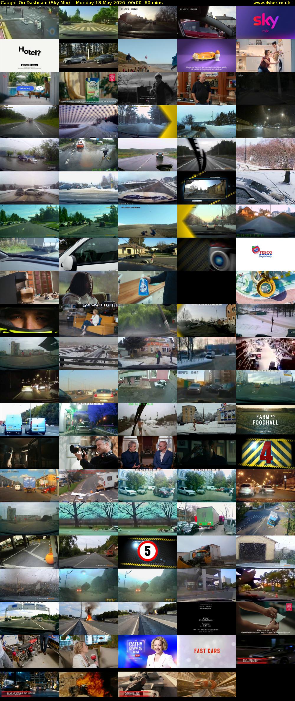 Caught On Dashcam (Sky Mix) Monday 18 May 2026 00:00 - 01:00