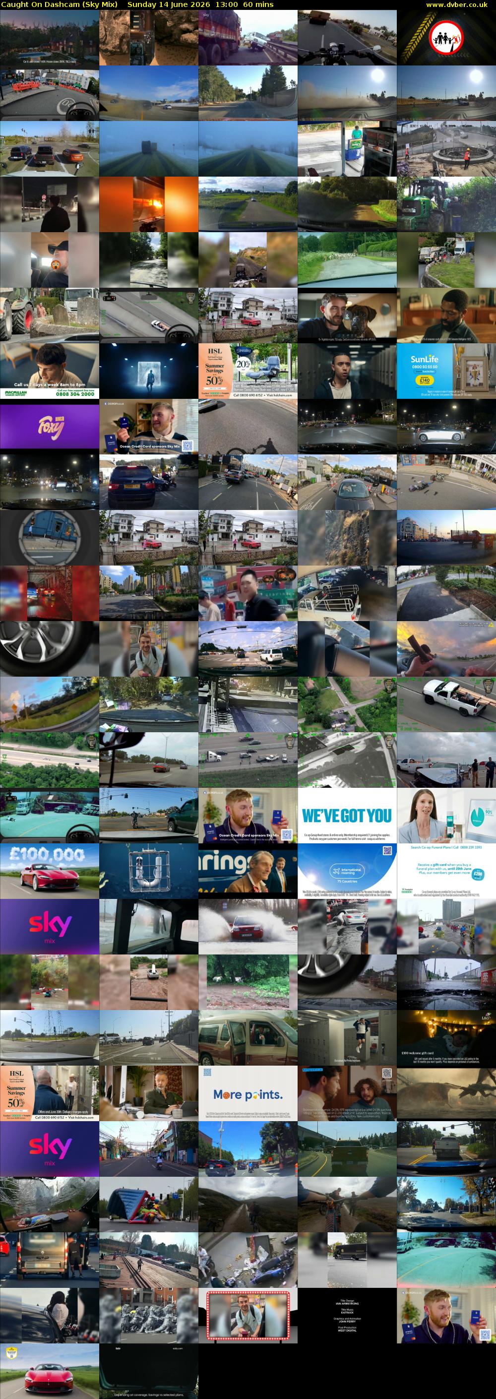 Caught On Dashcam (Sky Mix) Sunday 14 June 2026 13:00 - 14:00