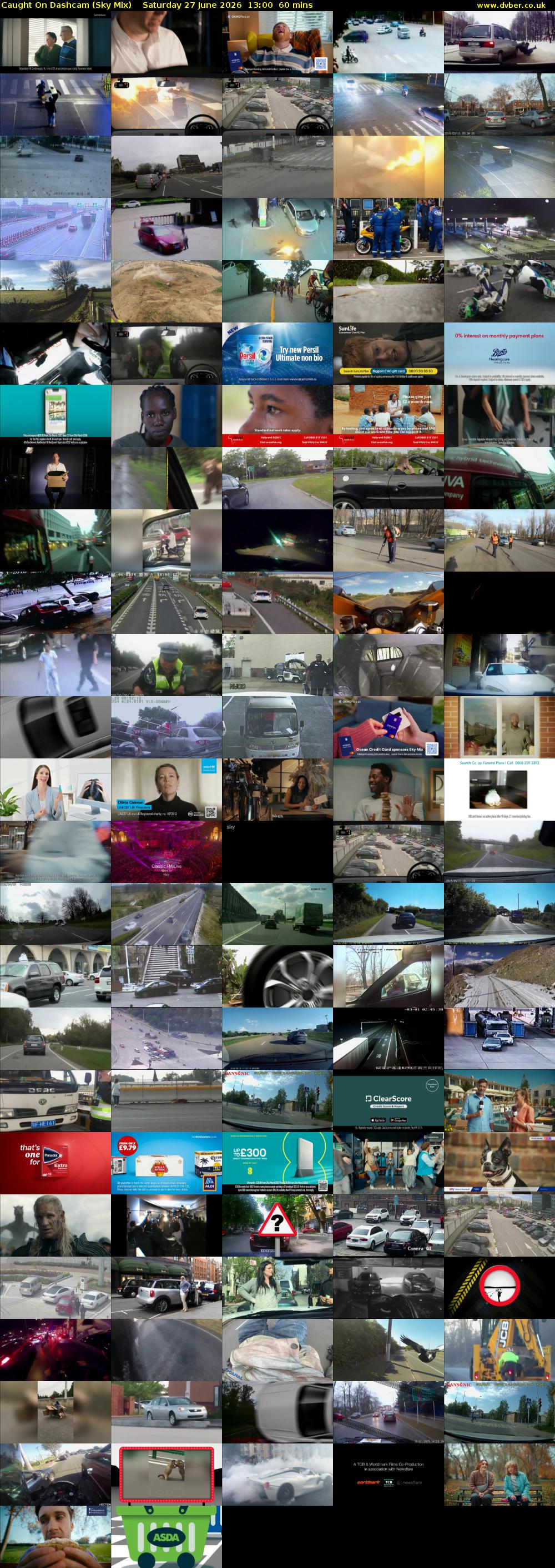 Caught On Dashcam (Sky Mix) Saturday 27 June 2026 13:00 - 14:00