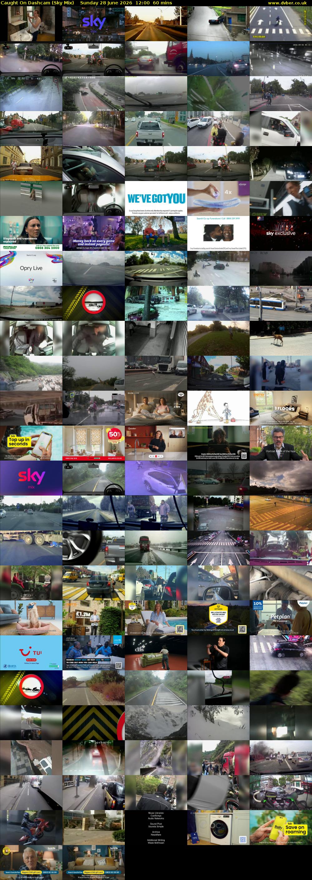 Caught On Dashcam (Sky Mix) Sunday 28 June 2026 12:00 - 13:00