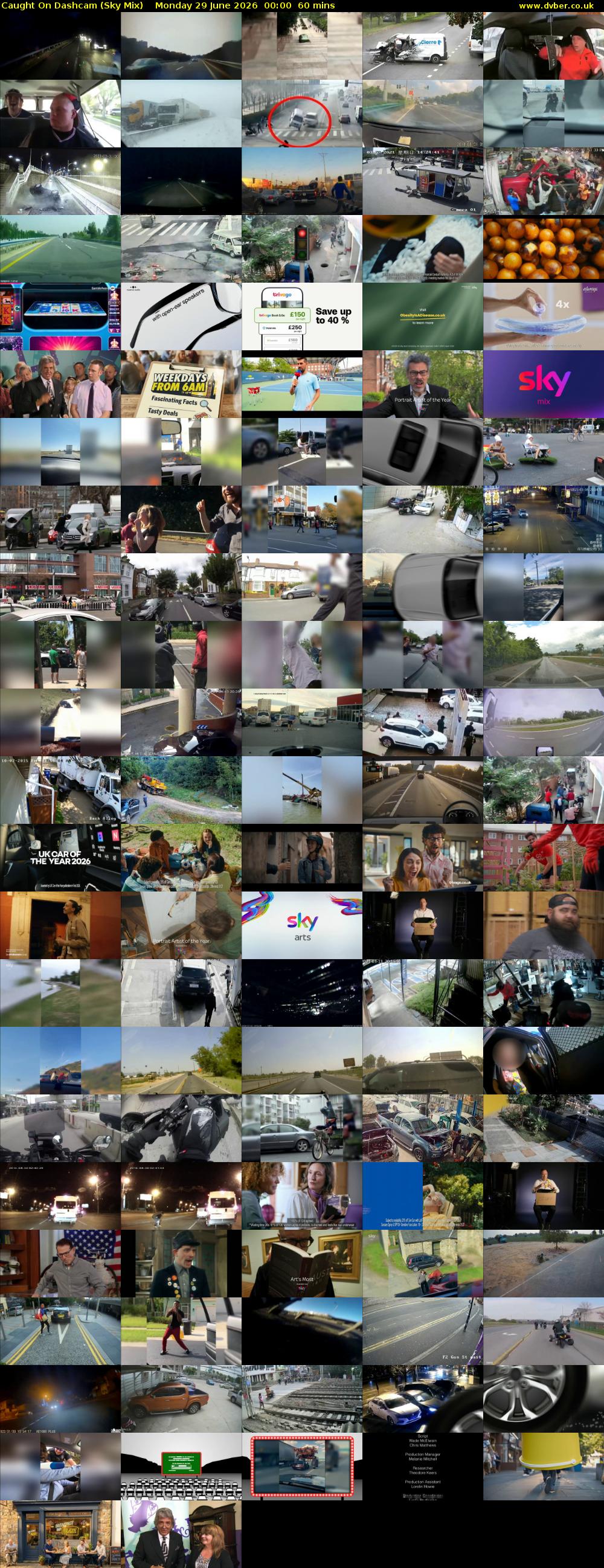 Caught On Dashcam (Sky Mix) Monday 29 June 2026 00:00 - 01:00