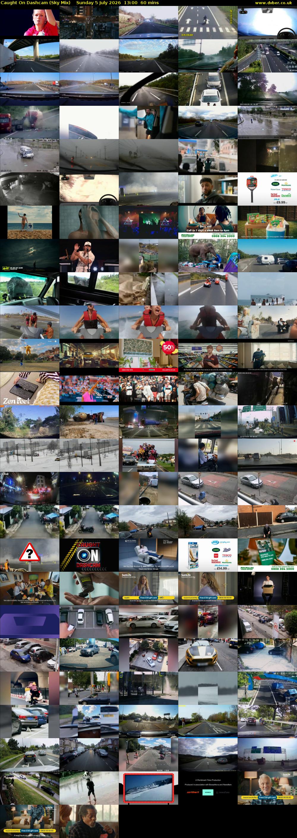 Caught On Dashcam (Sky Mix) Sunday 5 July 2026 13:00 - 14:00