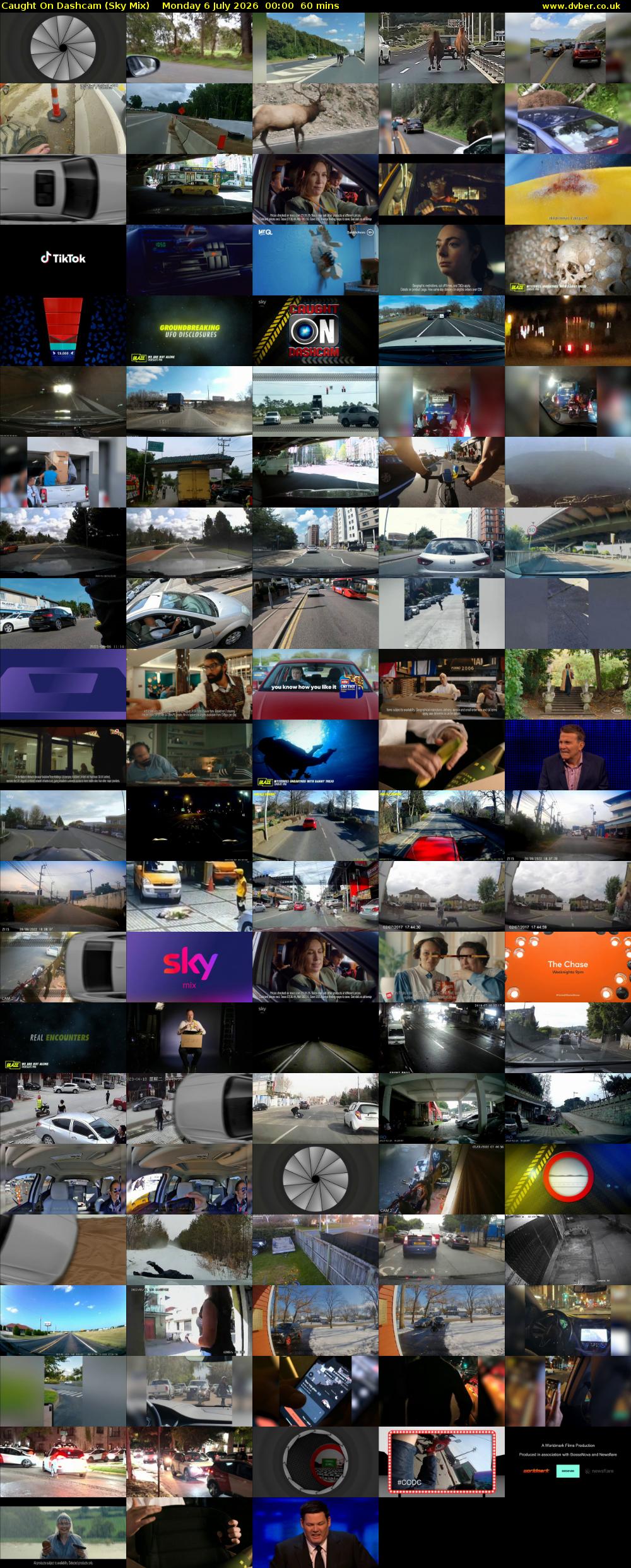 Caught On Dashcam (Sky Mix) Monday 6 July 2026 00:00 - 01:00