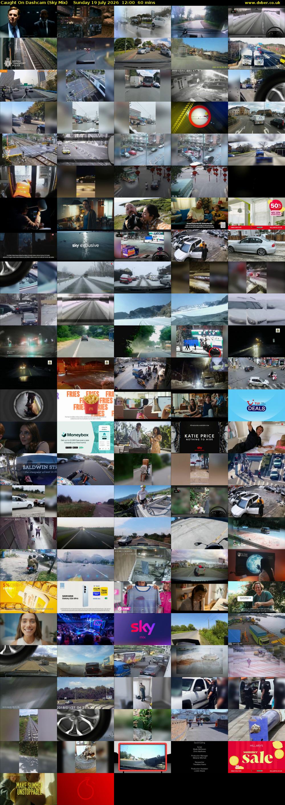 Caught On Dashcam (Sky Mix) Sunday 19 July 2026 12:00 - 13:00