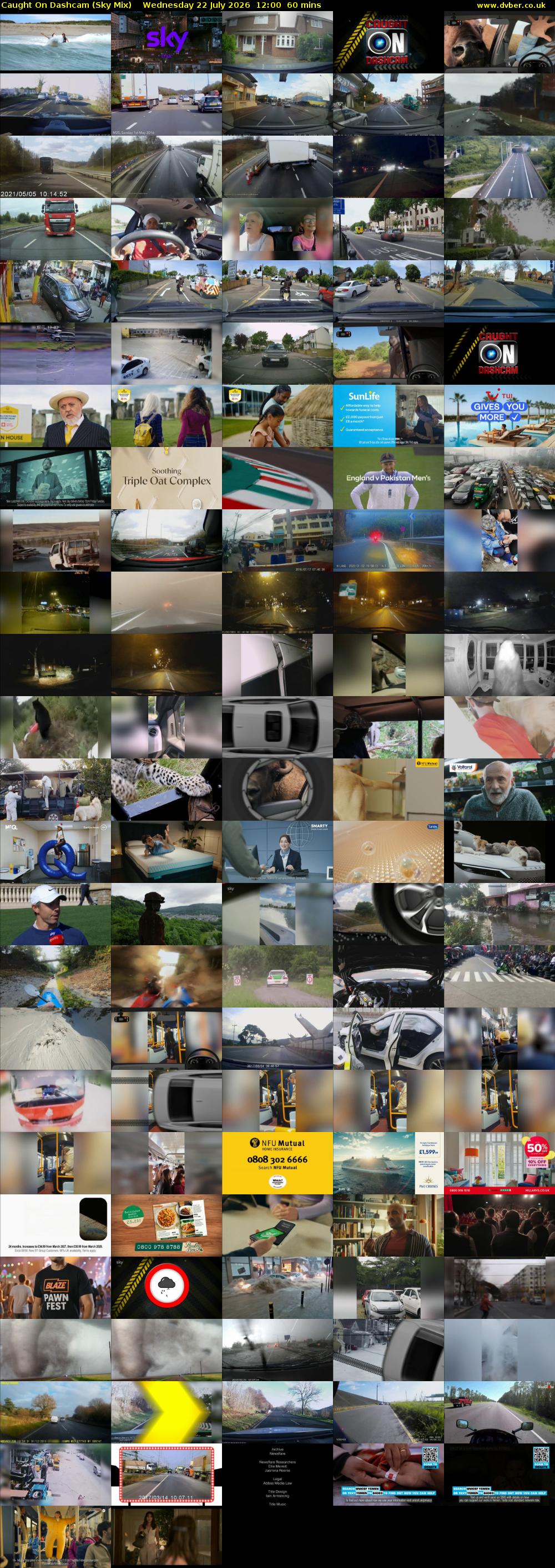 Caught On Dashcam (Sky Mix) Wednesday 22 July 2026 12:00 - 13:00