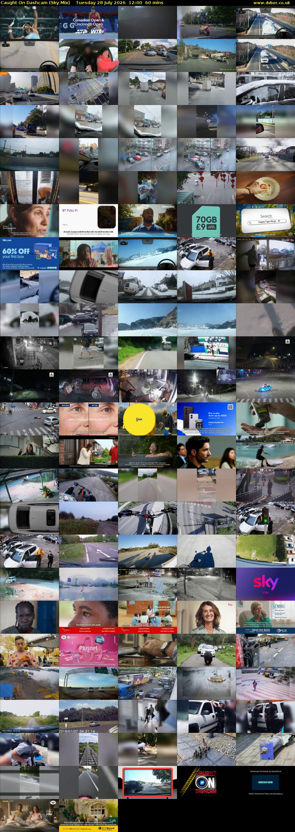 Caught On Dashcam (Sky Mix) Tuesday 28 July 2026 12:00 - 13:00