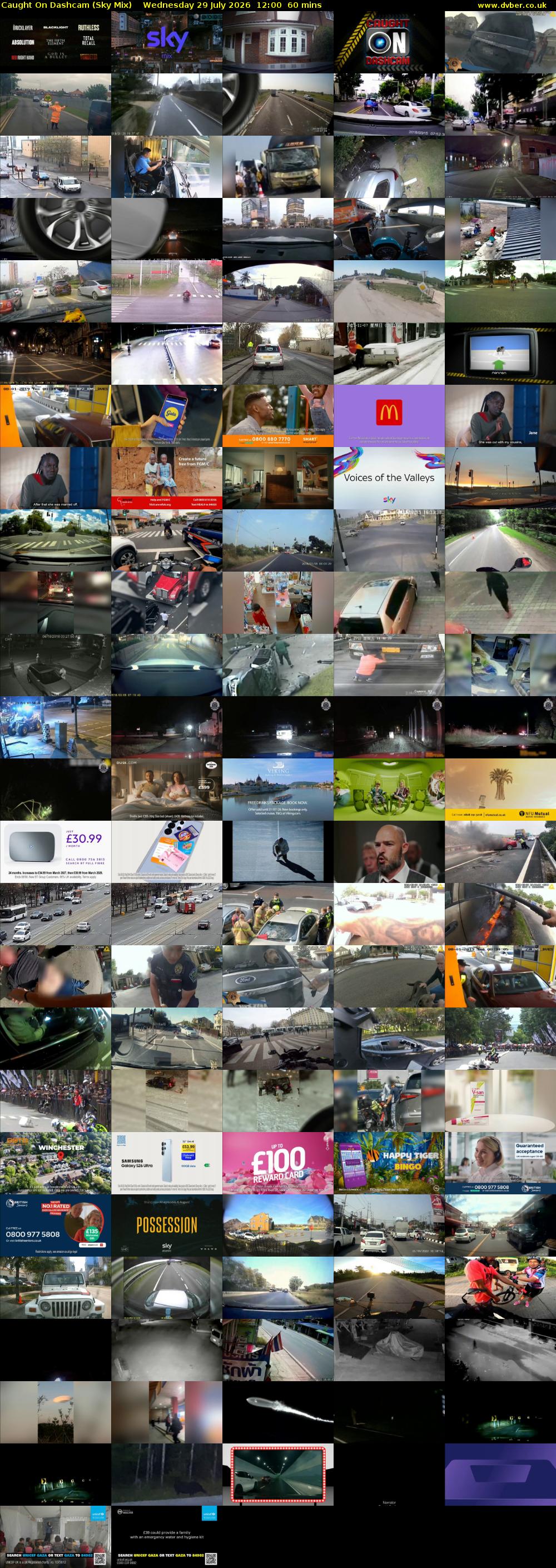 Caught On Dashcam (Sky Mix) Wednesday 29 July 2026 12:00 - 13:00