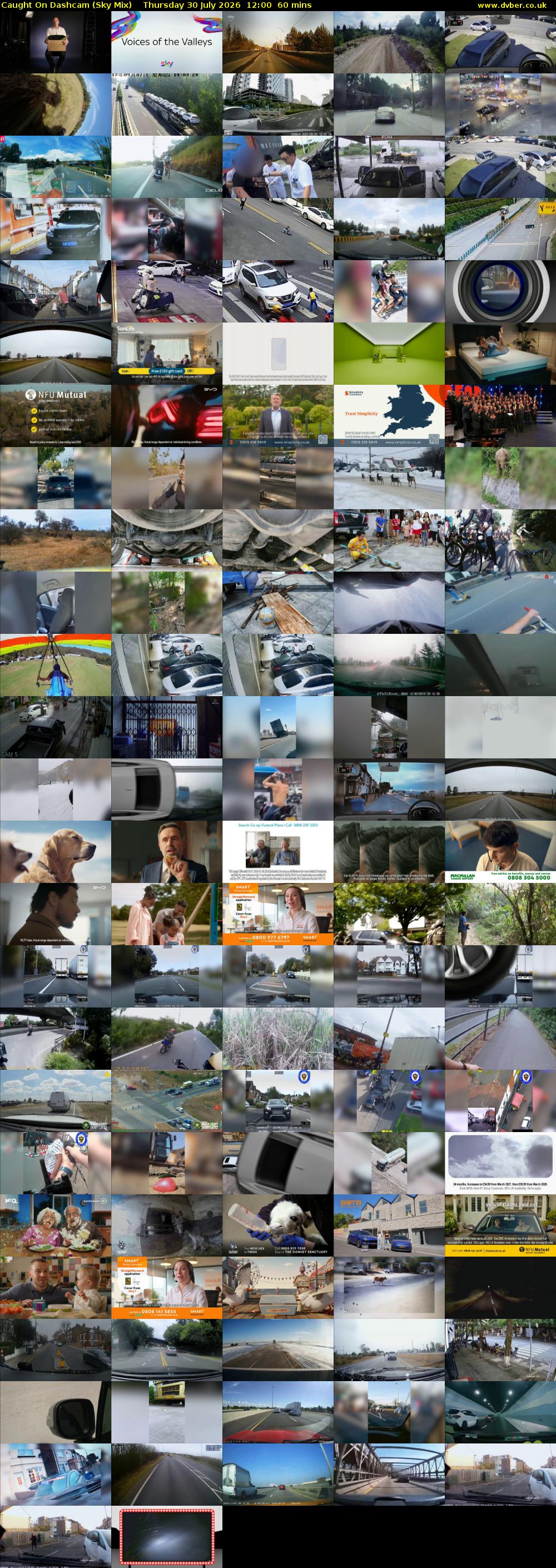 Caught On Dashcam (Sky Mix) Thursday 30 July 2026 12:00 - 13:00