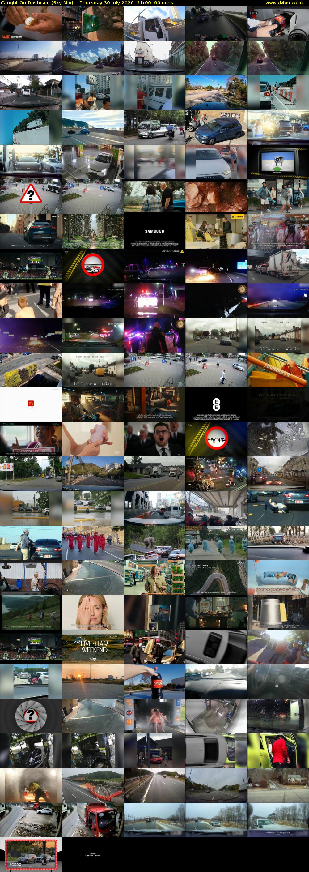 Caught On Dashcam (Sky Mix) Thursday 30 July 2026 21:00 - 22:00