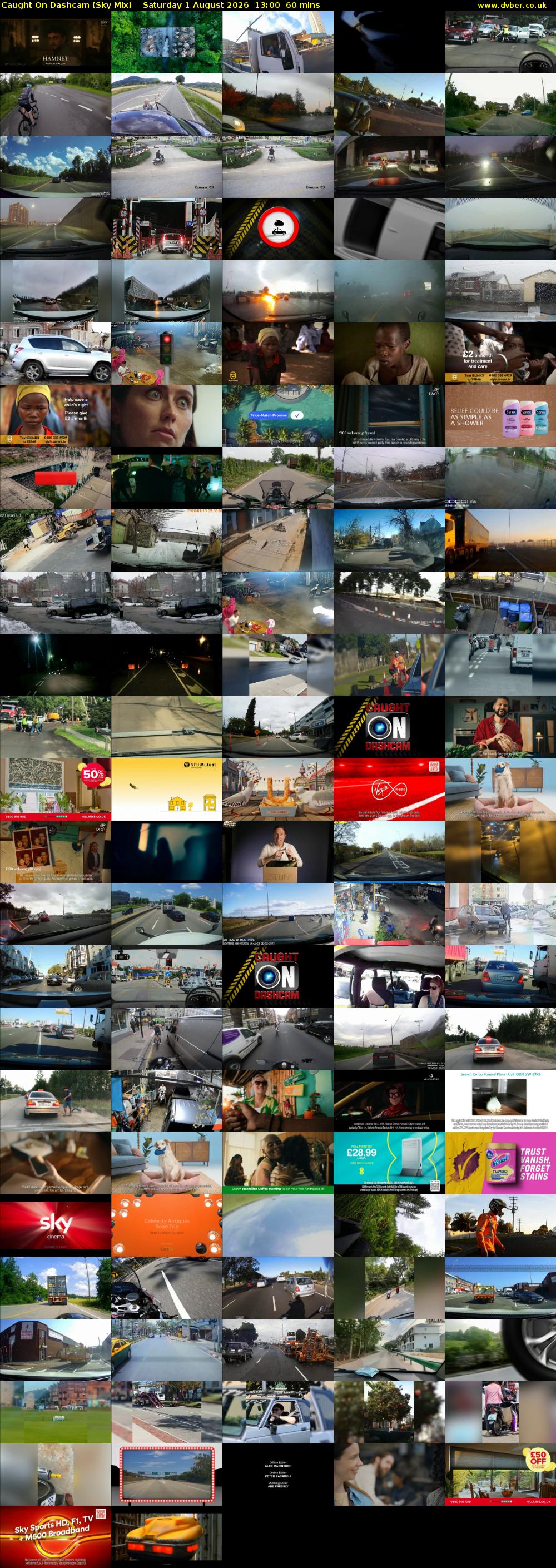 Caught On Dashcam (Sky Mix) Saturday 1 August 2026 13:00 - 14:00