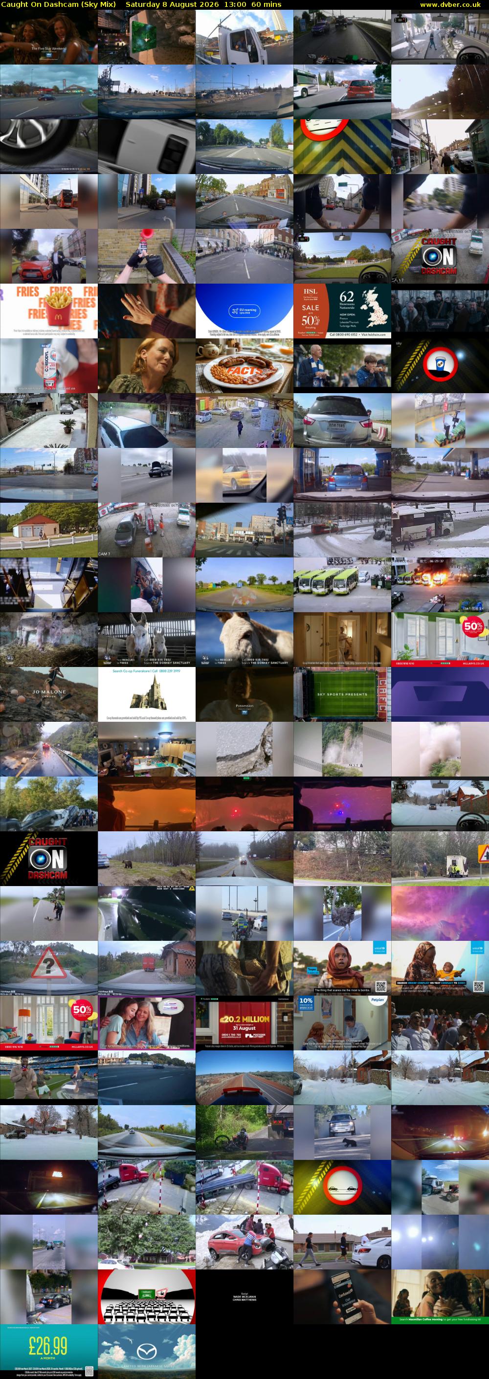 Caught On Dashcam (Sky Mix) Saturday 8 August 2026 13:00 - 14:00