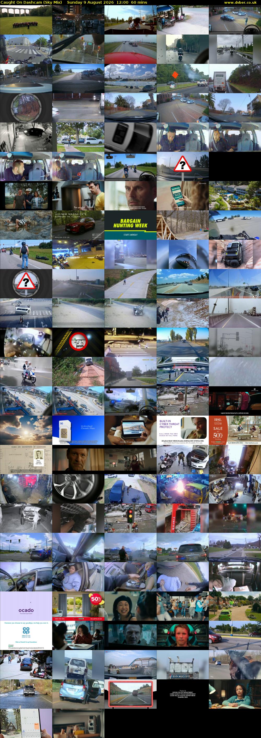 Caught On Dashcam (Sky Mix) Sunday 9 August 2026 12:00 - 13:00