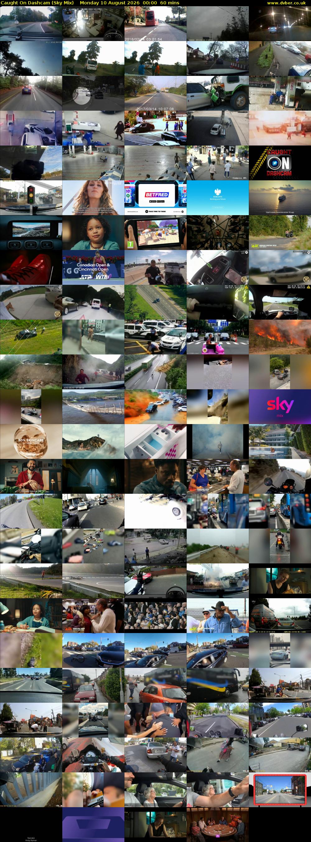 Caught On Dashcam (Sky Mix) Monday 10 August 2026 00:00 - 01:00