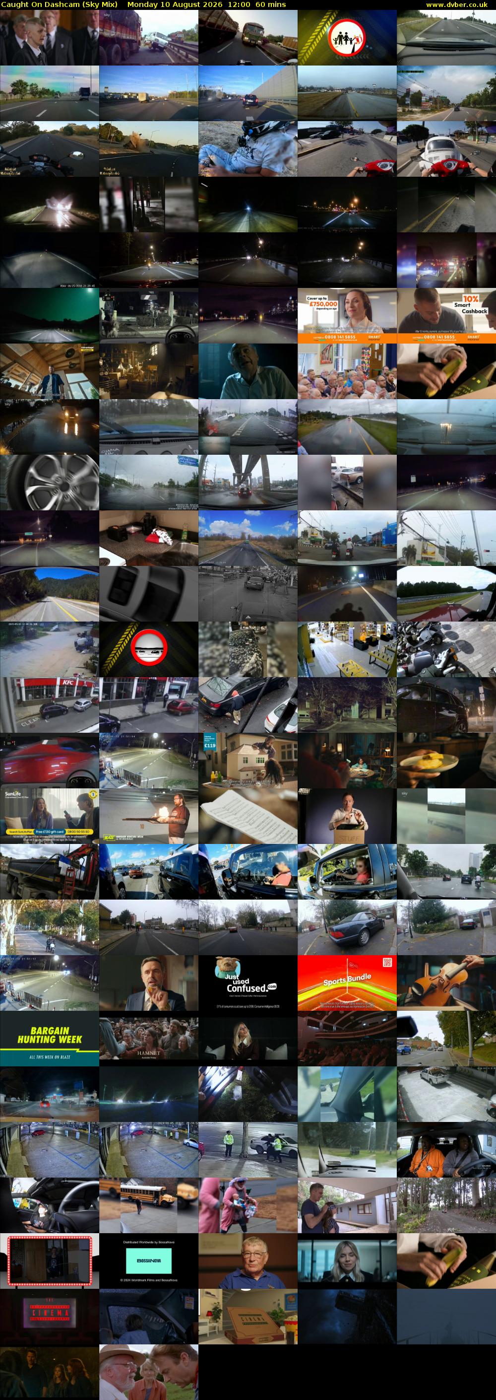 Caught On Dashcam (Sky Mix) Monday 10 August 2026 12:00 - 13:00