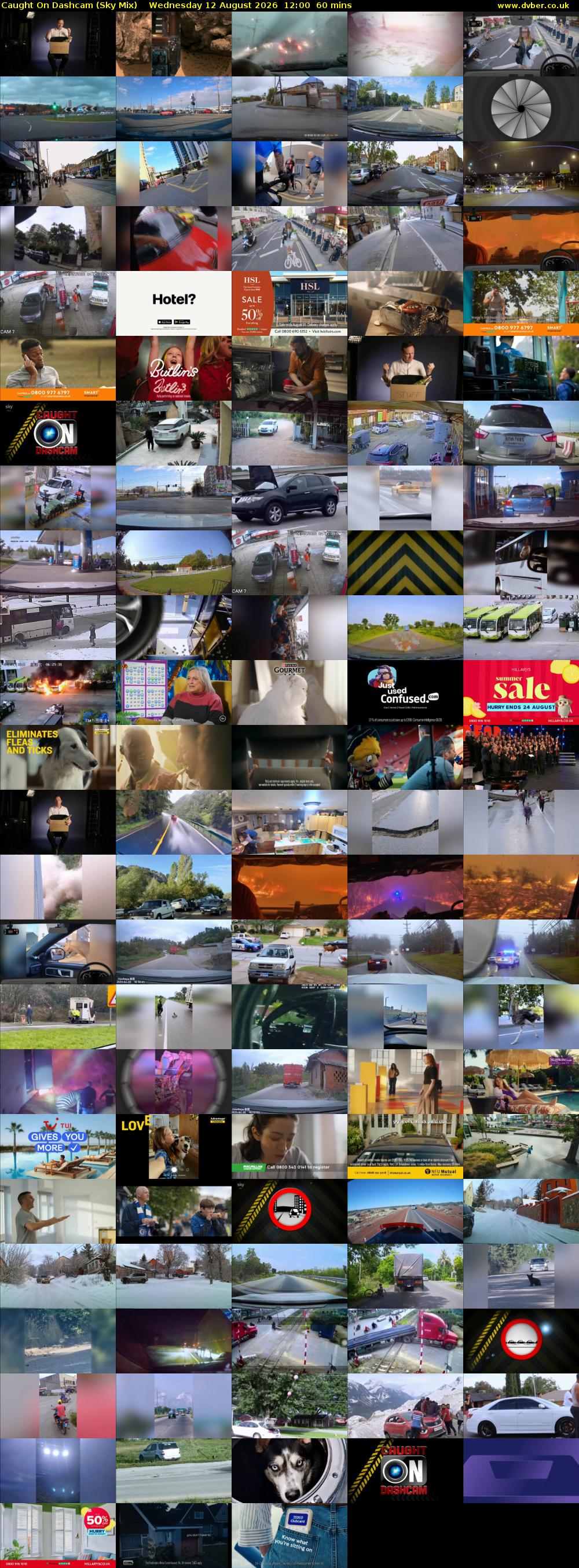 Caught On Dashcam (Sky Mix) Wednesday 12 August 2026 12:00 - 13:00