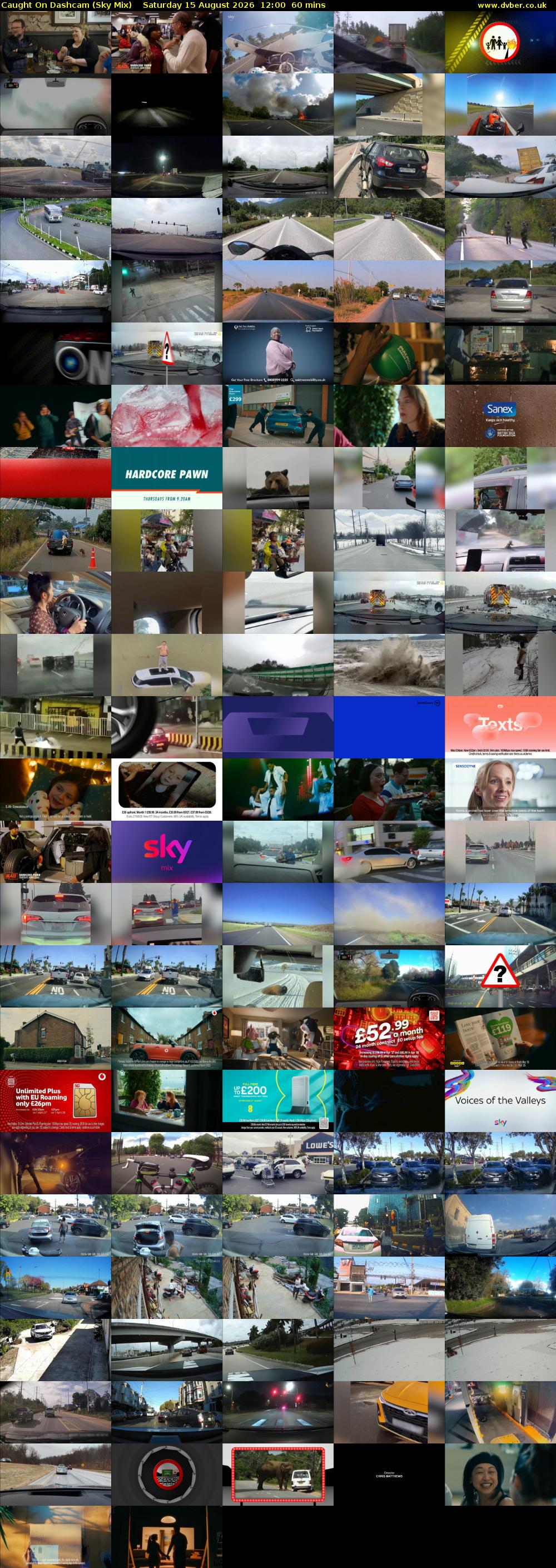 Caught On Dashcam (Sky Mix) Saturday 15 August 2026 12:00 - 13:00