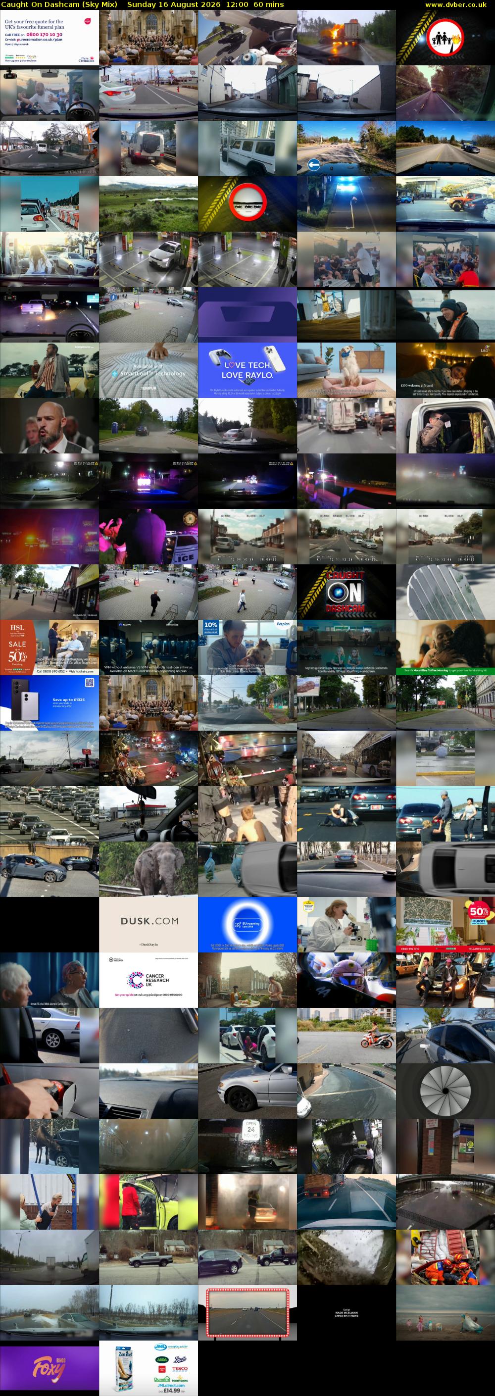 Caught On Dashcam (Sky Mix) Sunday 16 August 2026 12:00 - 13:00