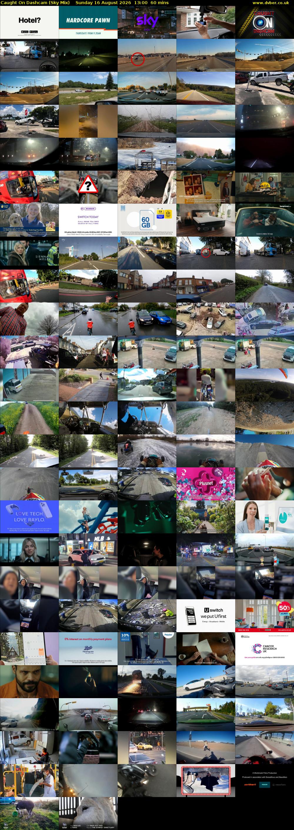 Caught On Dashcam (Sky Mix) Sunday 16 August 2026 13:00 - 14:00