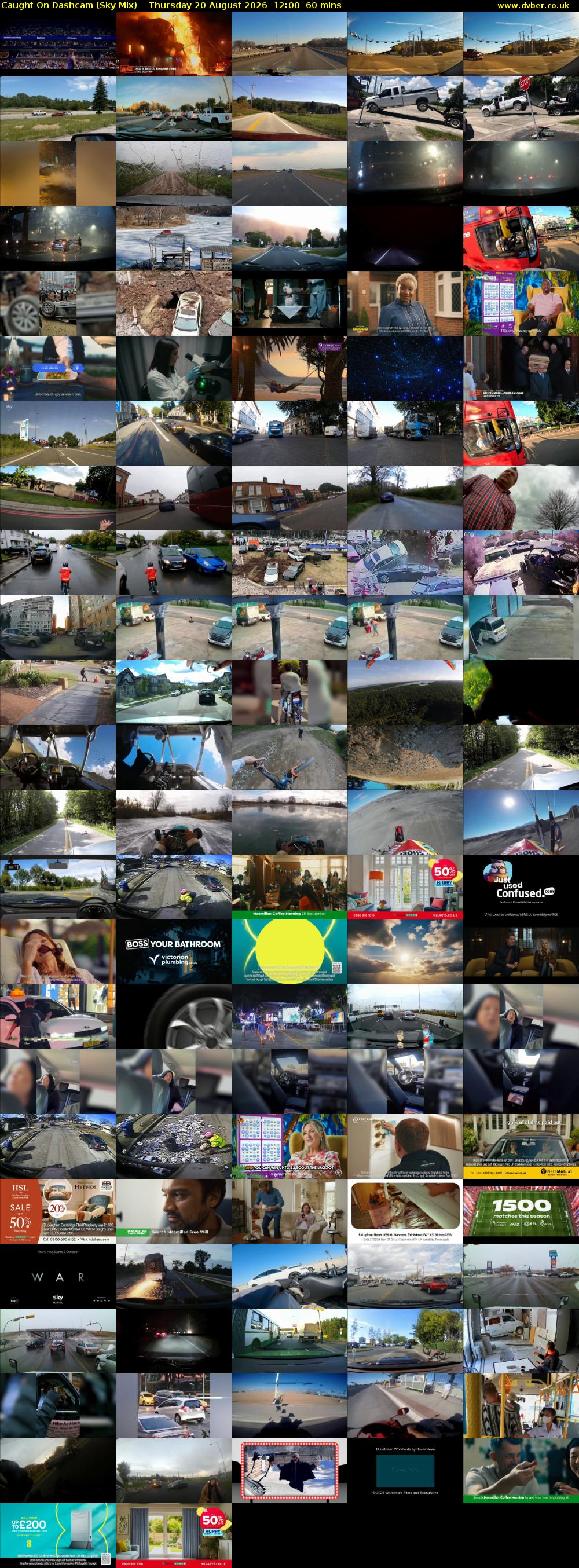 Caught On Dashcam (Sky Mix) Thursday 20 August 2026 12:00 - 13:00
