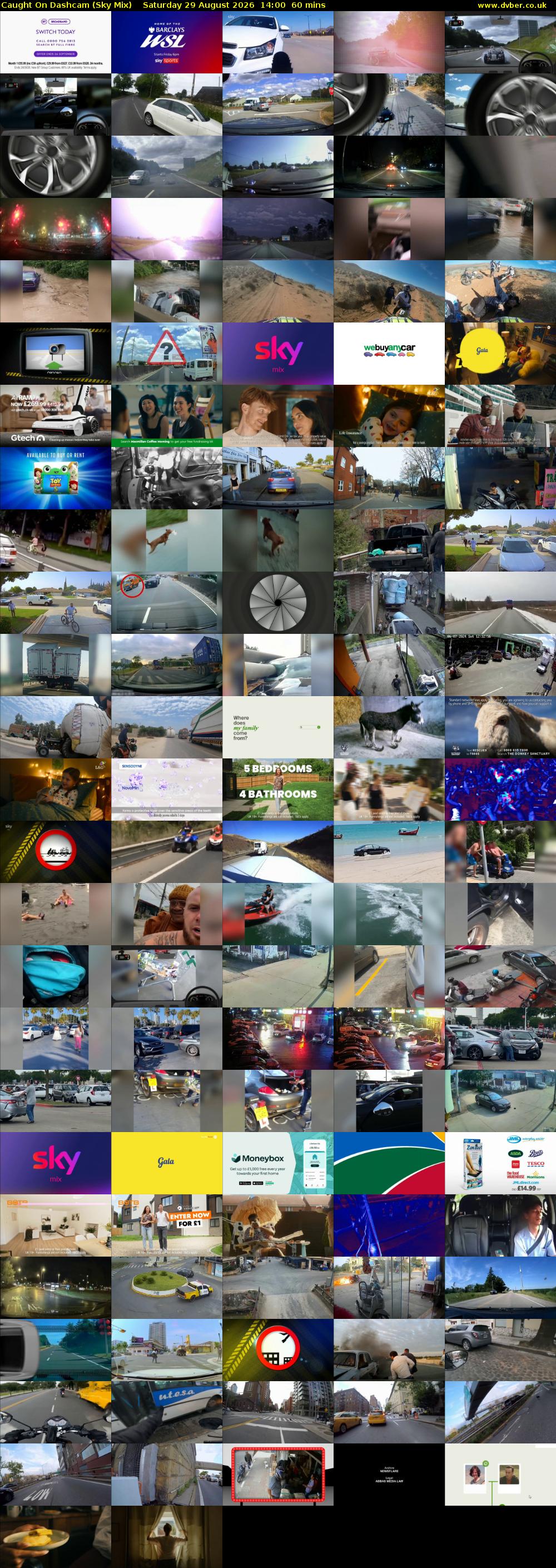 Caught On Dashcam (Sky Mix) Saturday 29 August 2026 14:00 - 15:00