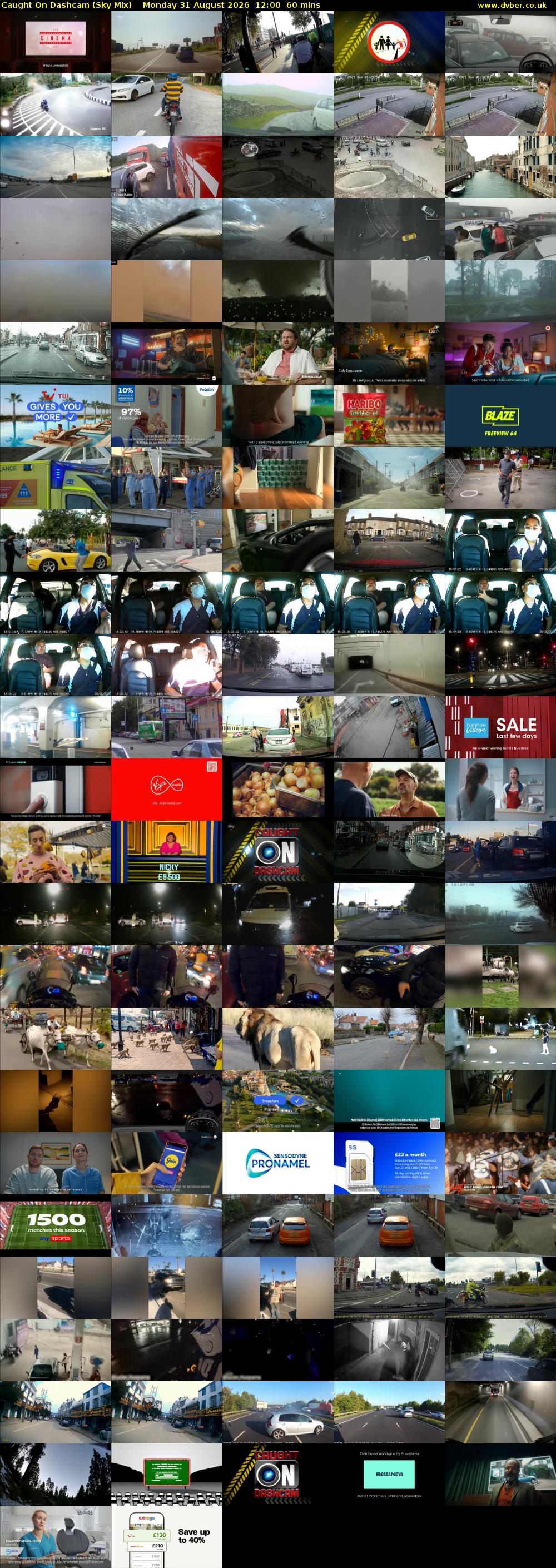 Caught On Dashcam (Sky Mix) Monday 31 August 2026 12:00 - 13:00