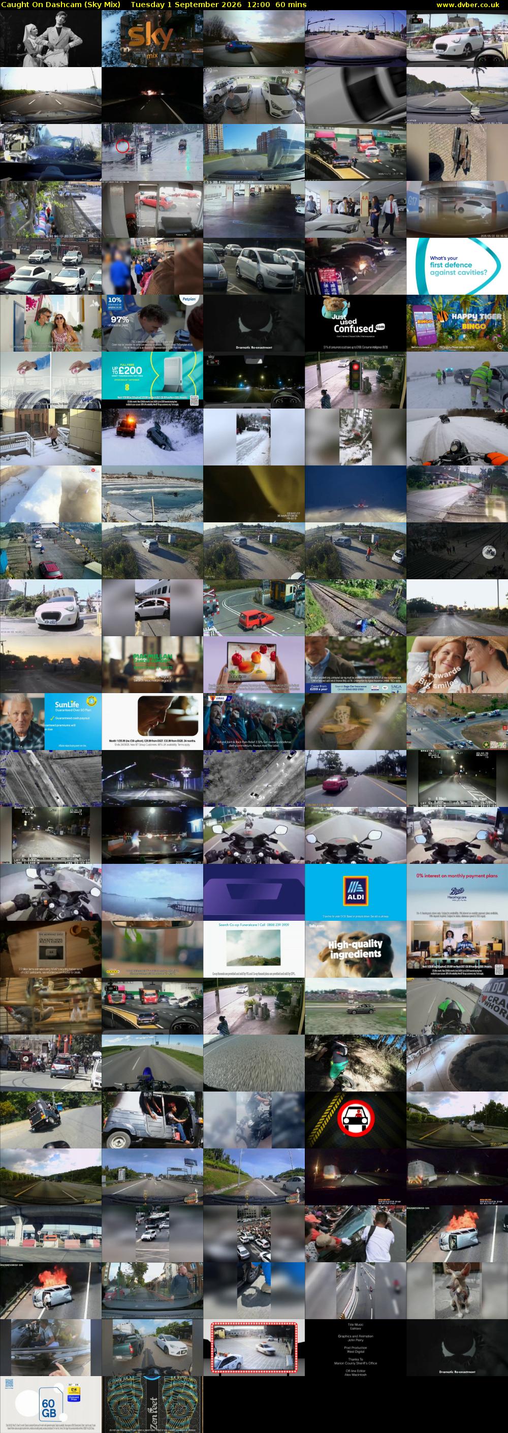 Caught On Dashcam (Sky Mix) Tuesday 1 September 2026 12:00 - 13:00