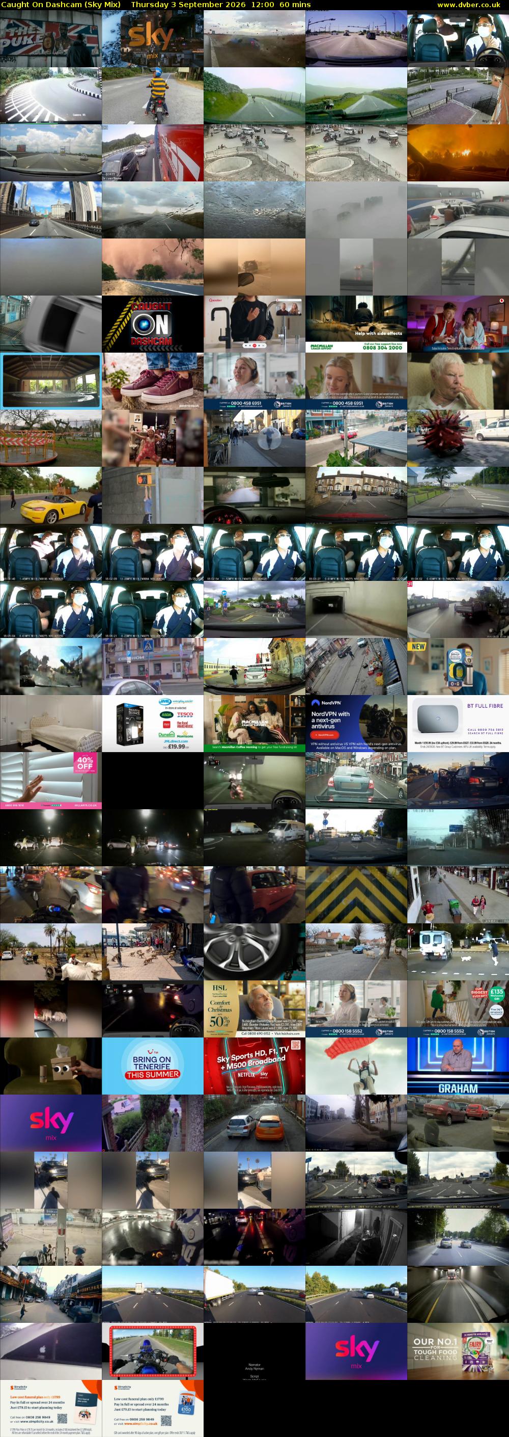 Caught On Dashcam (Sky Mix) Thursday 3 September 2026 12:00 - 13:00