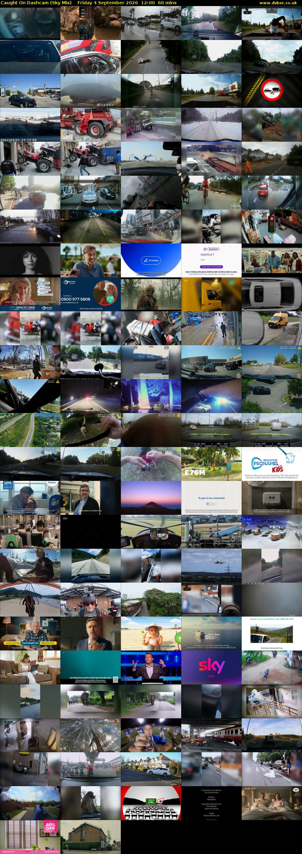 Caught On Dashcam (Sky Mix) Friday 4 September 2026 12:00 - 13:00