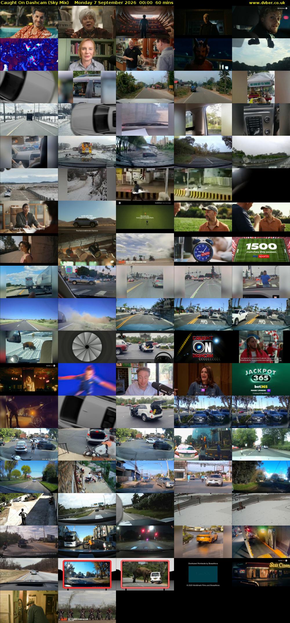 Caught On Dashcam (Sky Mix) Monday 7 September 2026 00:00 - 01:00