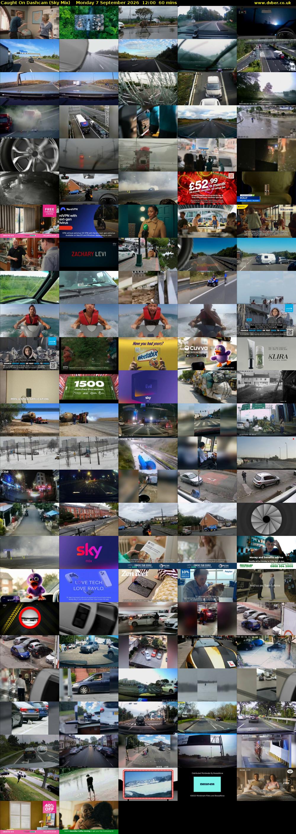 Caught On Dashcam (Sky Mix) Monday 7 September 2026 12:00 - 13:00
