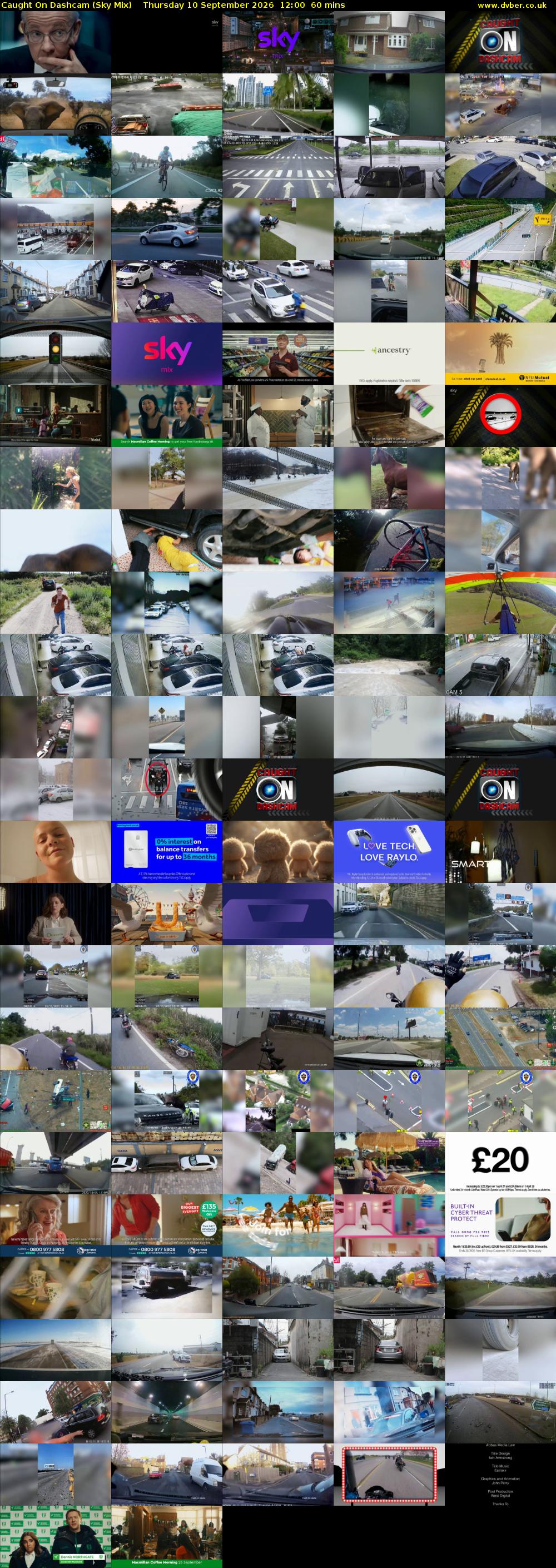 Caught On Dashcam (Sky Mix) Thursday 10 September 2026 12:00 - 13:00