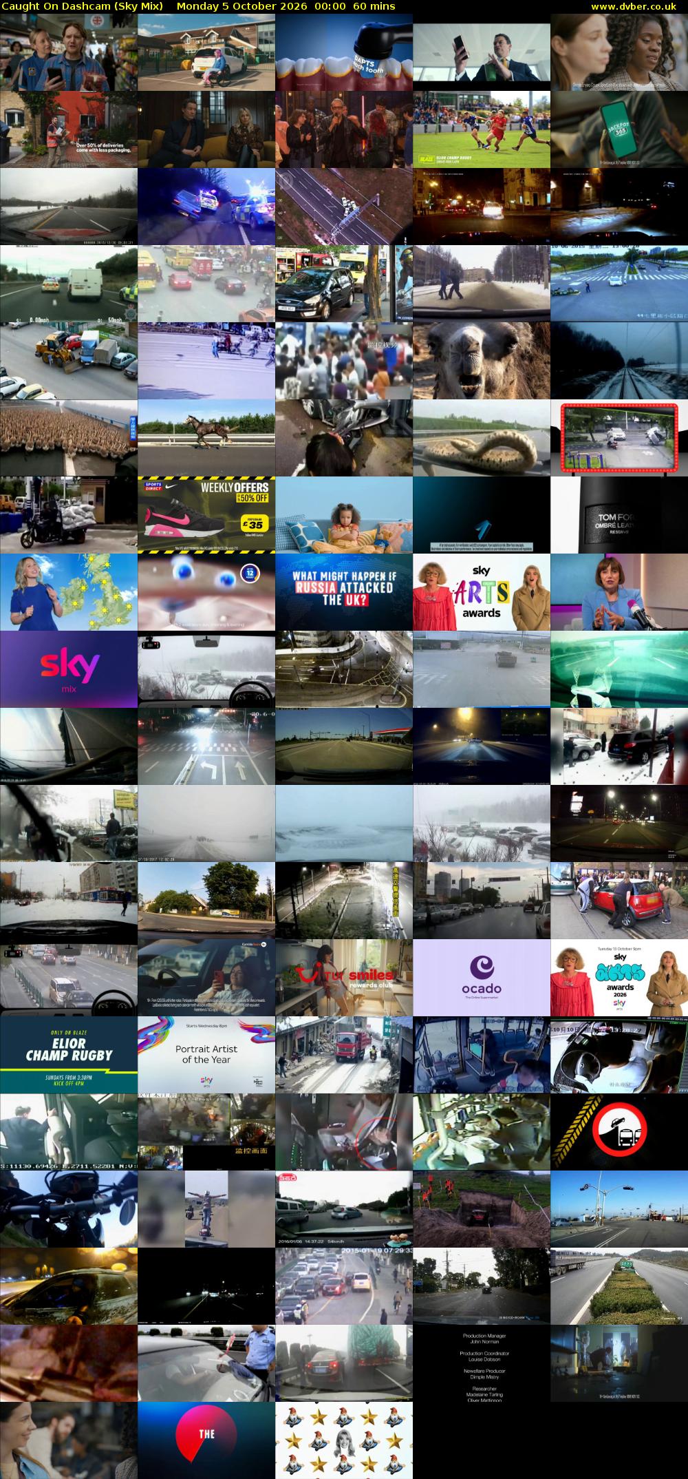 Caught On Dashcam (Sky Mix) Monday 5 October 2026 00:00 - 01:00