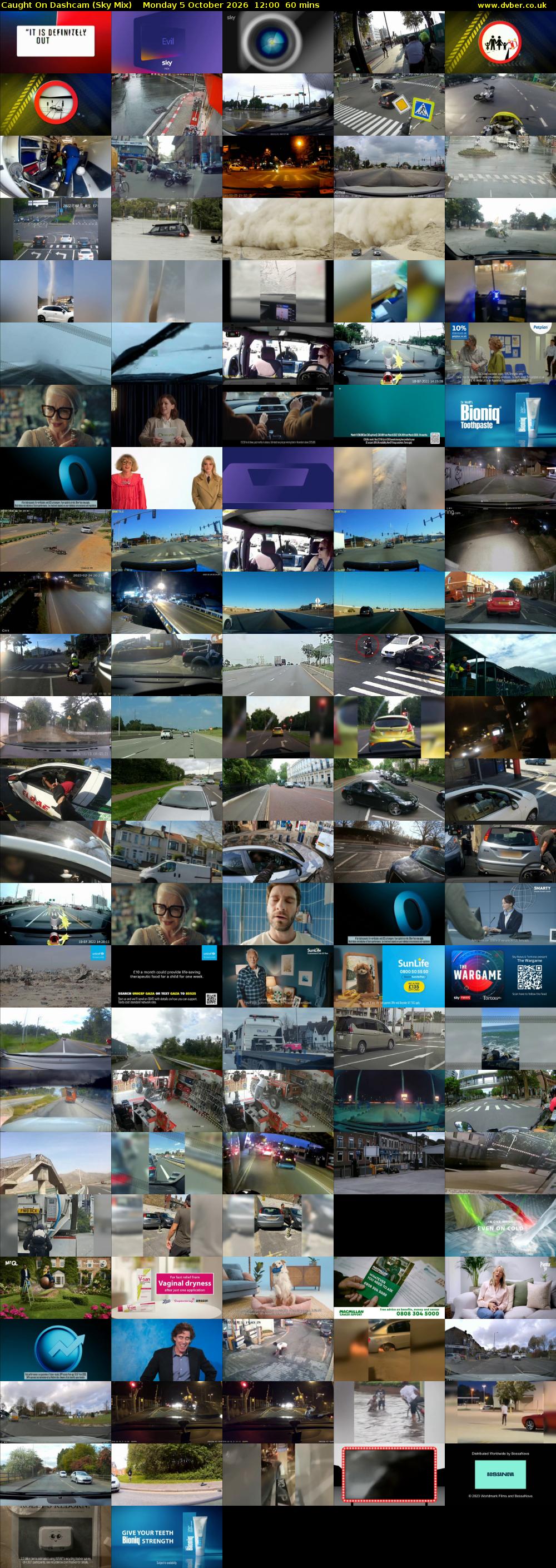 Caught On Dashcam (Sky Mix) Monday 5 October 2026 12:00 - 13:00