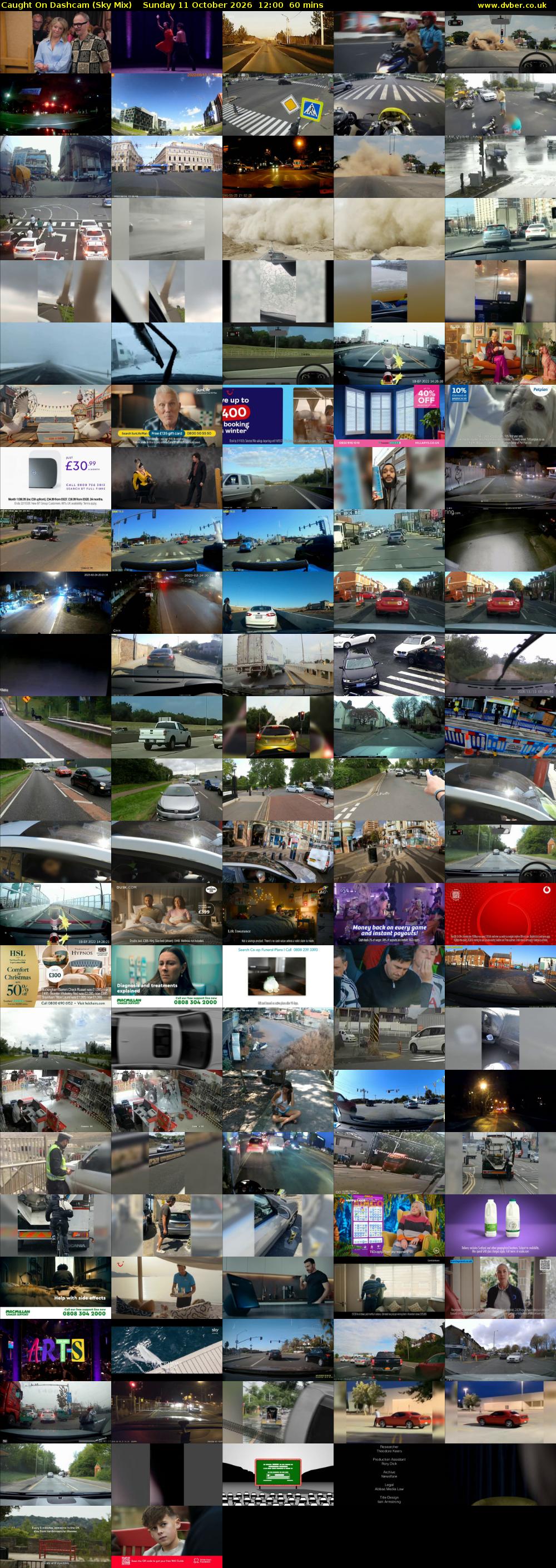 Caught On Dashcam (Sky Mix) Sunday 11 October 2026 12:00 - 13:00