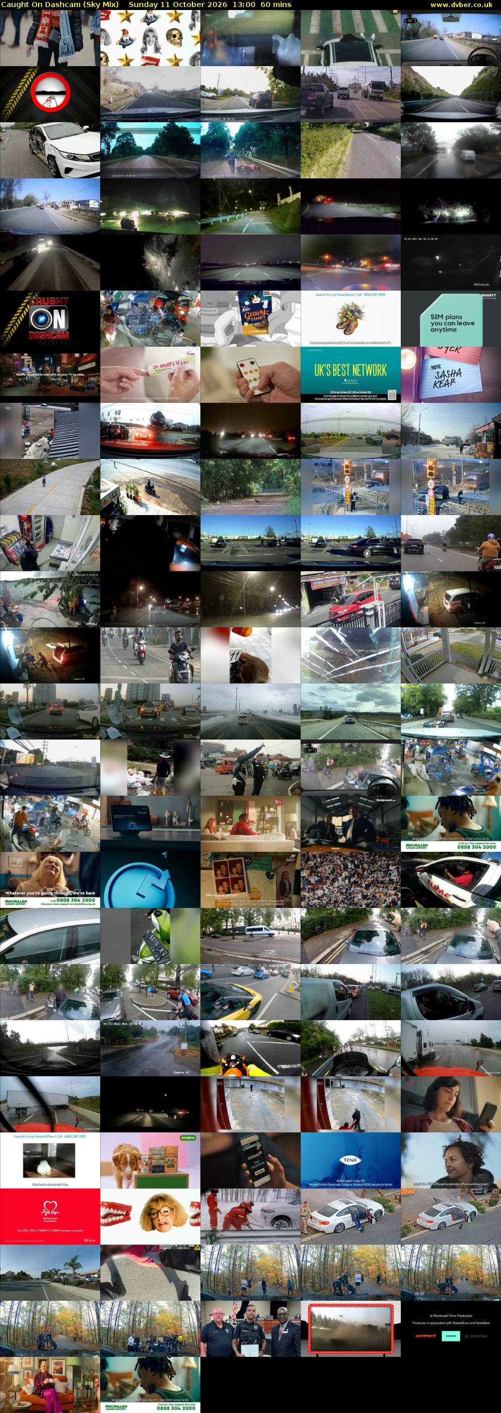 Caught On Dashcam (Sky Mix) Sunday 11 October 2026 13:00 - 14:00