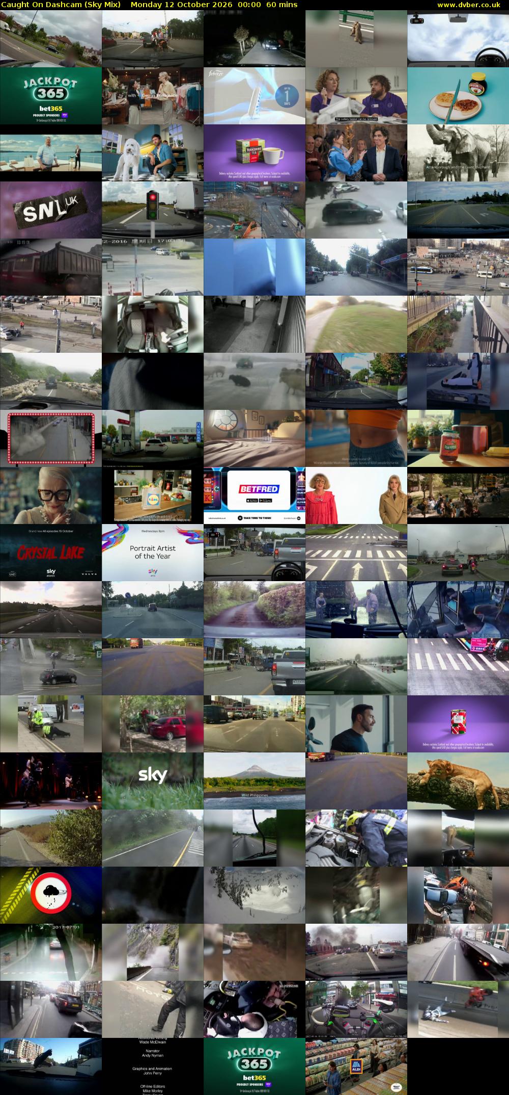Caught On Dashcam (Sky Mix) Monday 12 October 2026 00:00 - 01:00