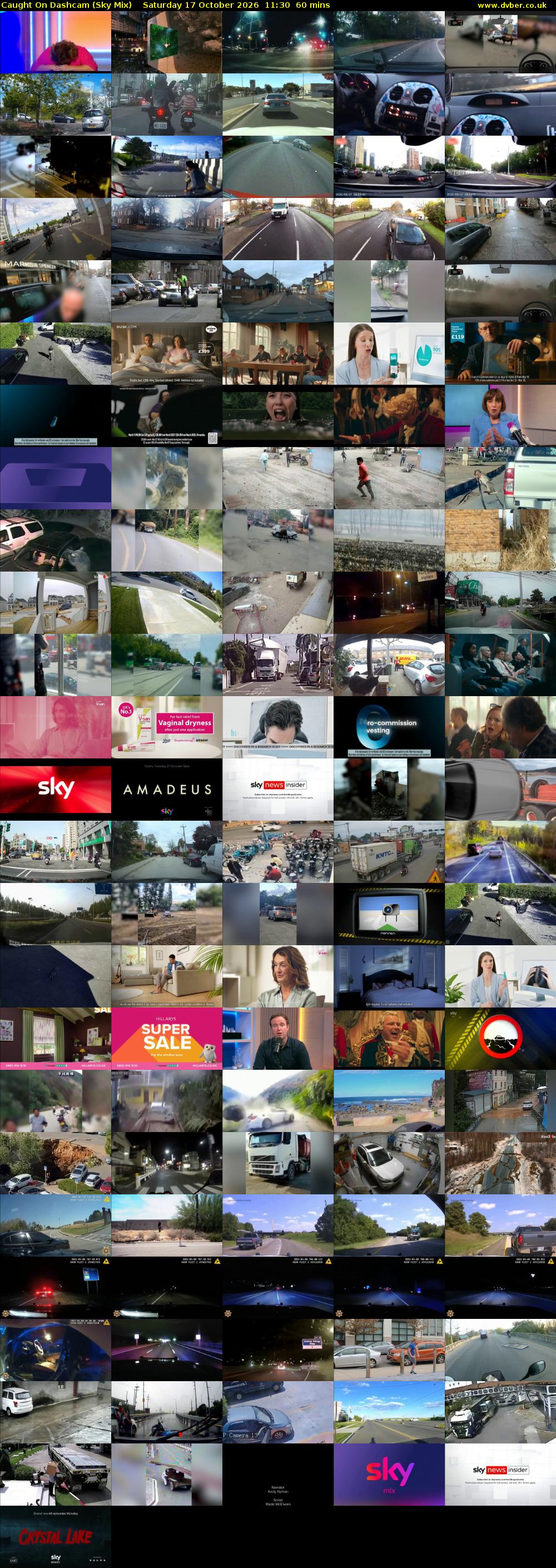 Caught On Dashcam (Sky Mix) Saturday 17 October 2026 11:30 - 12:30