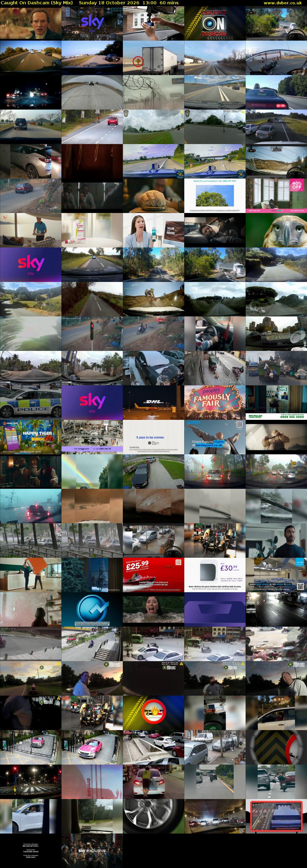 Caught On Dashcam (Sky Mix) Sunday 18 October 2026 13:00 - 14:00