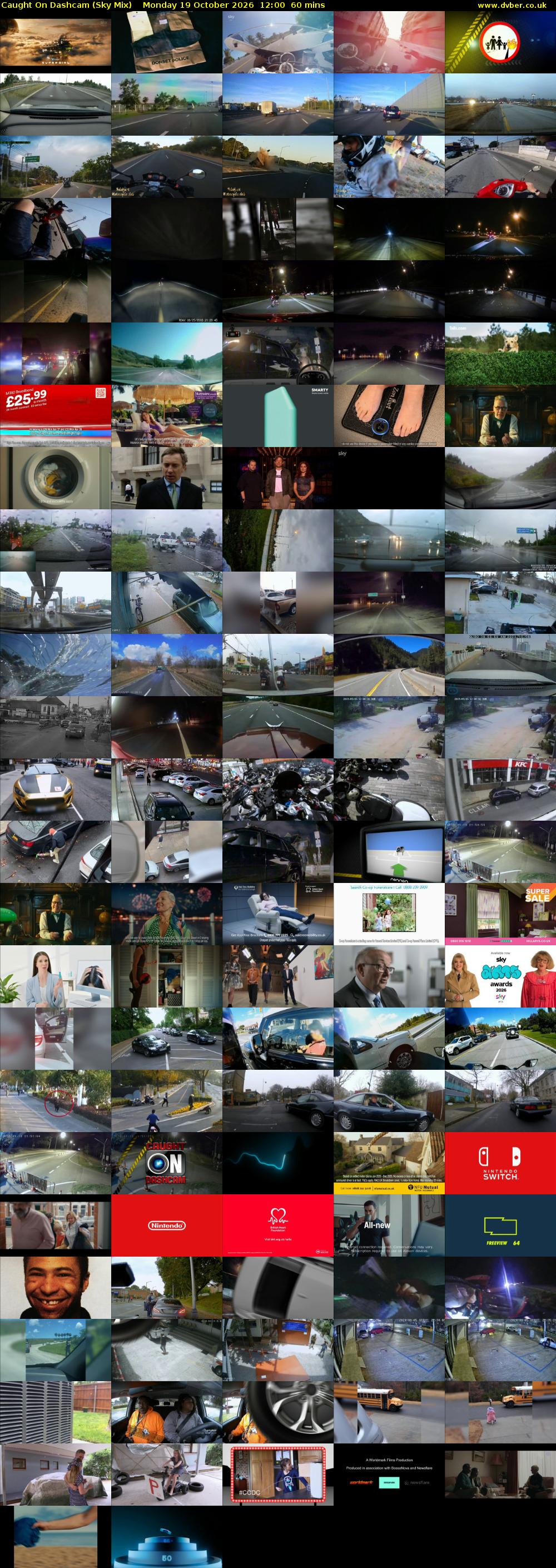 Caught On Dashcam (Sky Mix) Monday 19 October 2026 12:00 - 13:00