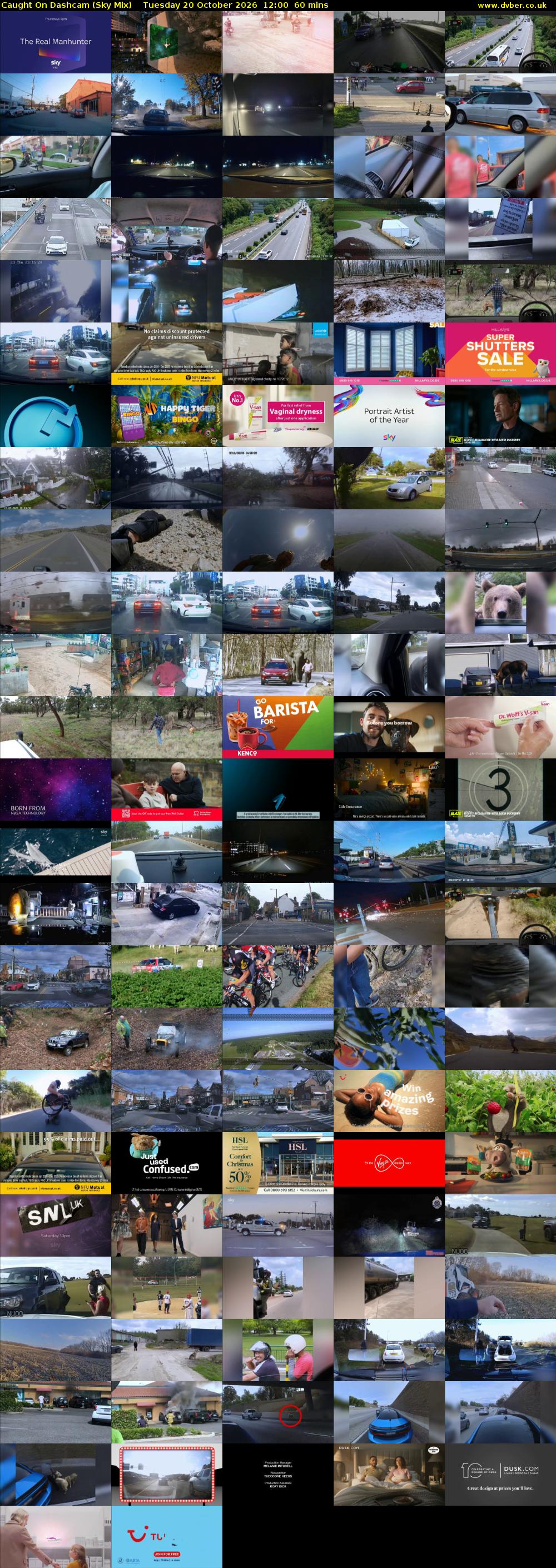 Caught On Dashcam (Sky Mix) Tuesday 20 October 2026 12:00 - 13:00