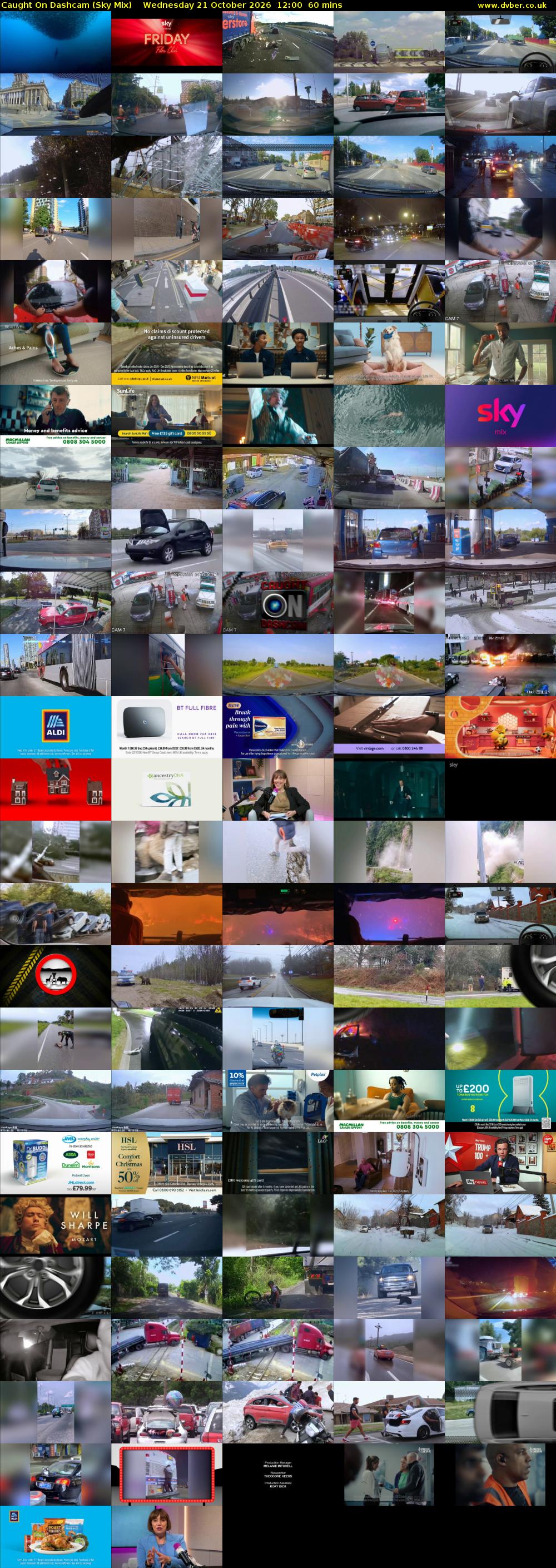 Caught On Dashcam (Sky Mix) Wednesday 21 October 2026 12:00 - 13:00