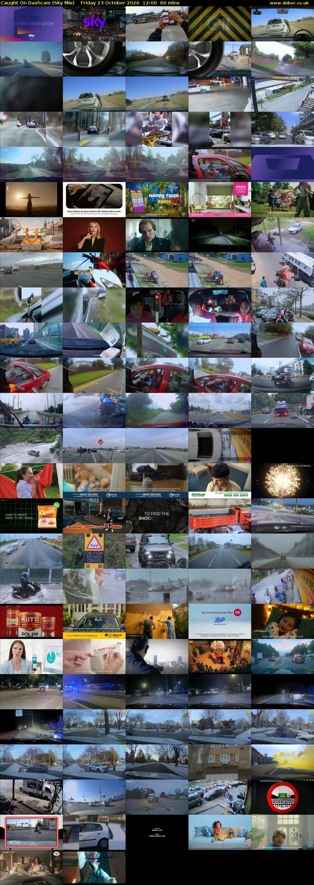 Caught On Dashcam (Sky Mix) Friday 23 October 2026 12:00 - 13:00